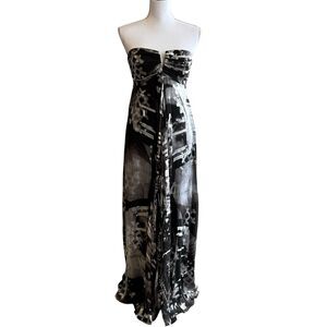 Vintage Nicole Miller Fairy Y2K Silk Maxi Dress Sz 8 Whimsigoth Ethereal Formal